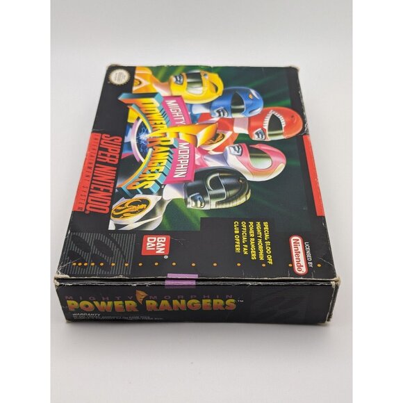 Mighty Morphin Power Rangers (Super Nintendo SNES) Game & Box ~ Tested & Works - Picture 5 of 12